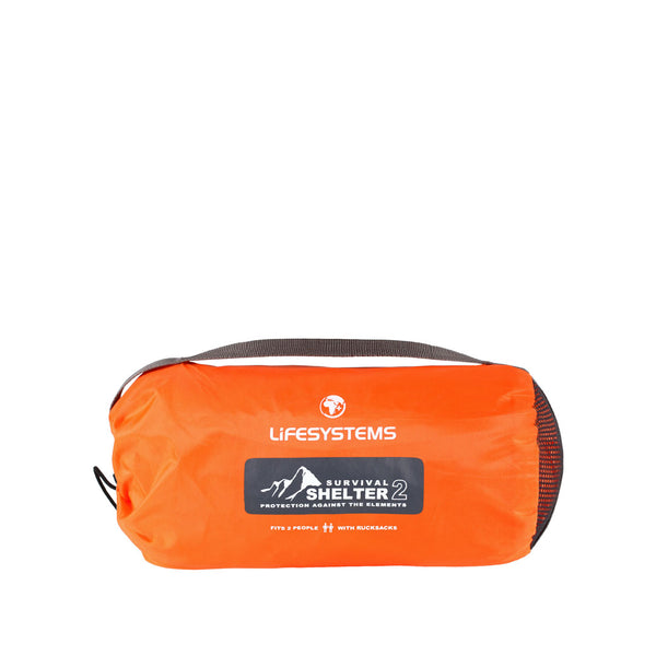 Lifesystems 2 person survival shelter packed in its stuff sack
