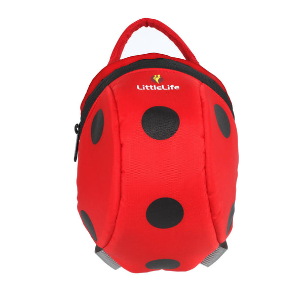 Front view of Littlelife ladybird toddler backpack