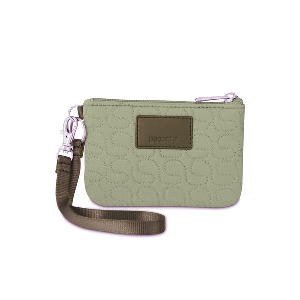 Front detail of Pacsafe womens RFiD coin and card purse W50
