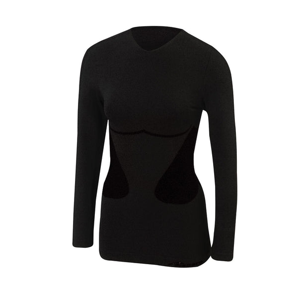 Factor 1 Plus Womens Long Sleeve Base Layer Stretch Top Black