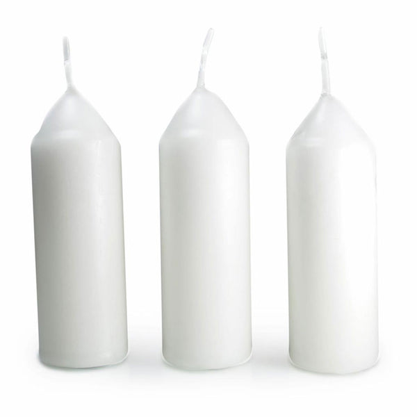 UCO 9 hour lantern candles in a line of three unlit