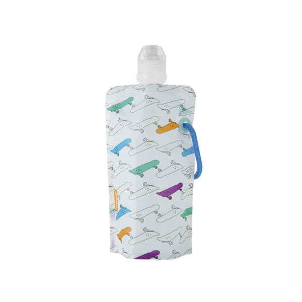 Vapur kids plastic 400ml foldable water bottle in the skateboard pattern 